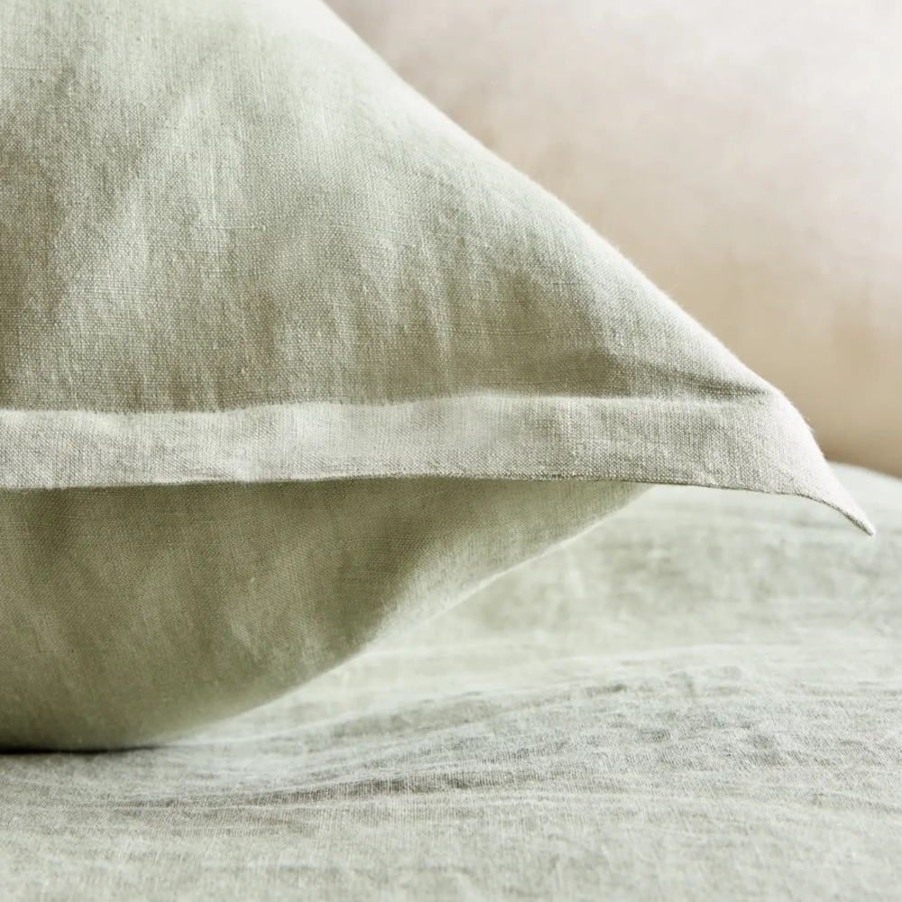 QUINCE European Linen Euro Shams Set Of 2 Willowleaf 3156 - Picture 5 of 10